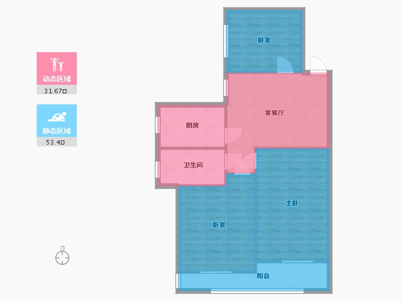 上海-上海市-沁春路1122弄小区-78.10-户型库-动静分区