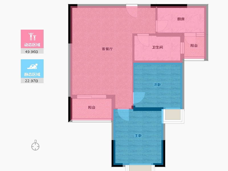 贵州省-贵阳市-贵州省贵阳市清镇广大城-65.00-户型库-动静分区