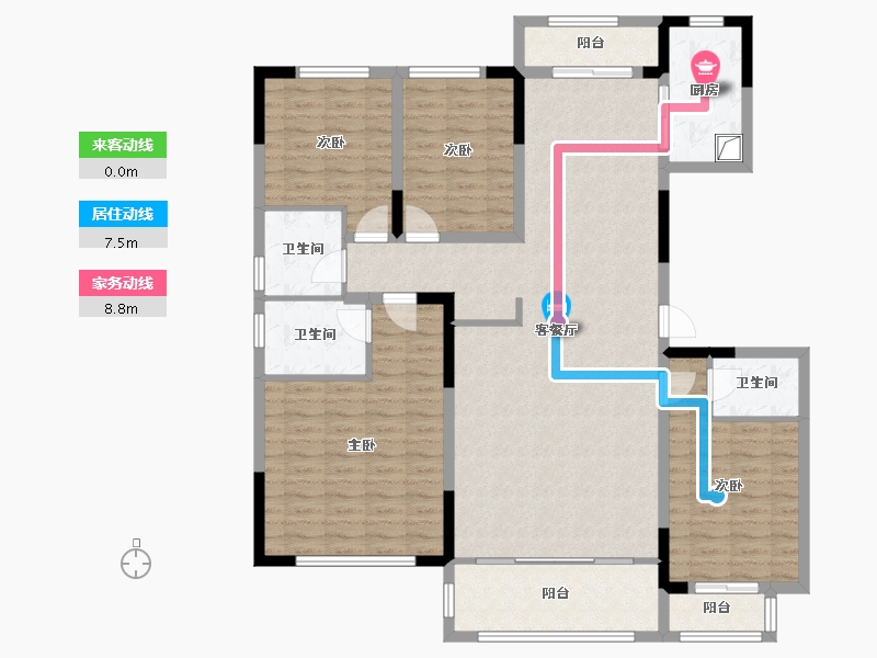 宁夏回族自治区-银川市-金阳花园-B区-156.00-户型库-动静线