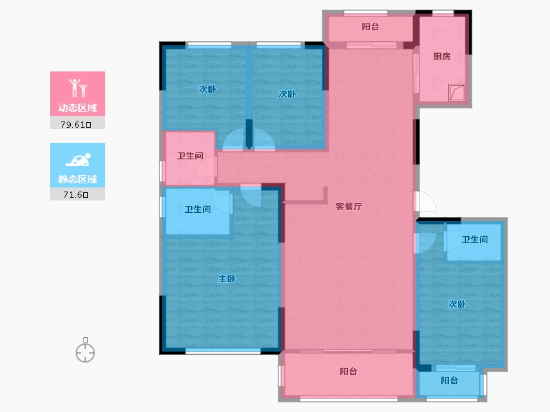 宁夏回族自治区-银川市-金阳花园-B区-156.00-户型库-动静分区