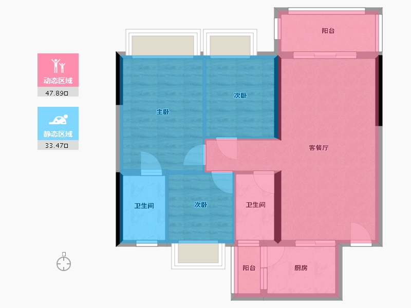 广东省-清远市-城市花园-79.55-户型库-动静分区