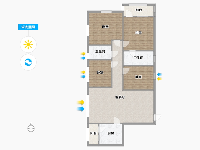 海南省-海口市-滨江温泉花园-114.73-户型库-采光通风