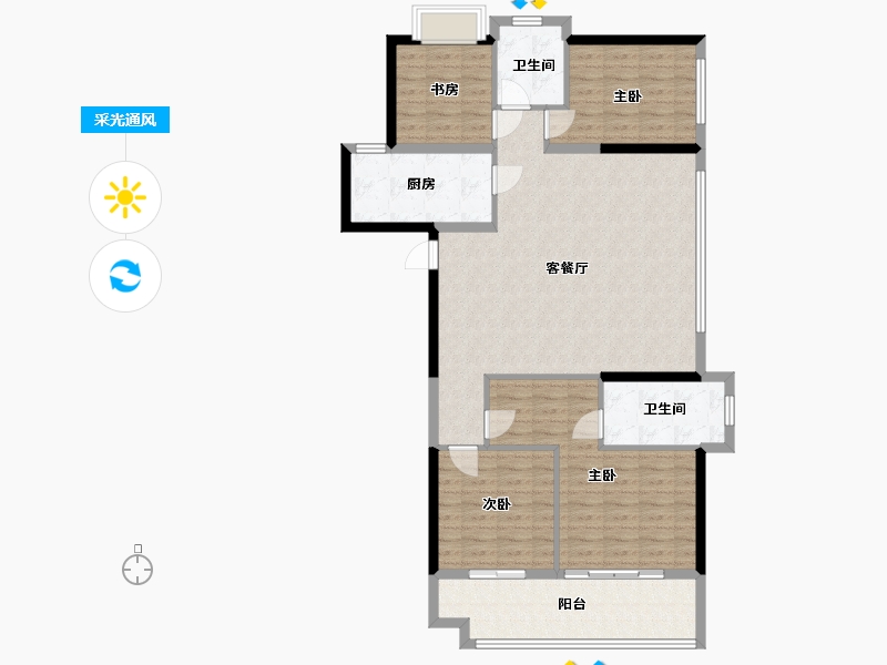 福建省-泉州市-美的君悦府-118.00-户型库-采光通风