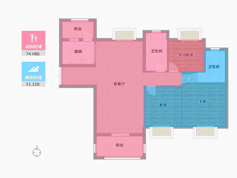 广东省-中山市-赢家公馆-94.57-户型库-动静分区