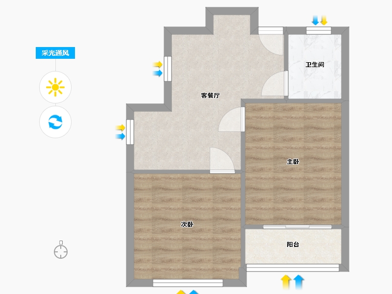 上海-上海市-金杨新村二街坊-55.00-户型库-采光通风