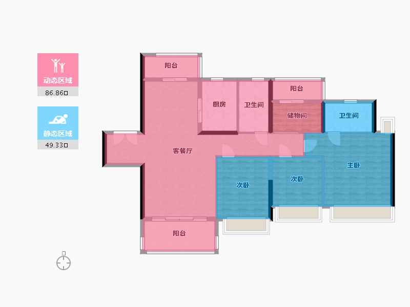 广东省-江门市-远洋天成-123.00-户型库-动静分区