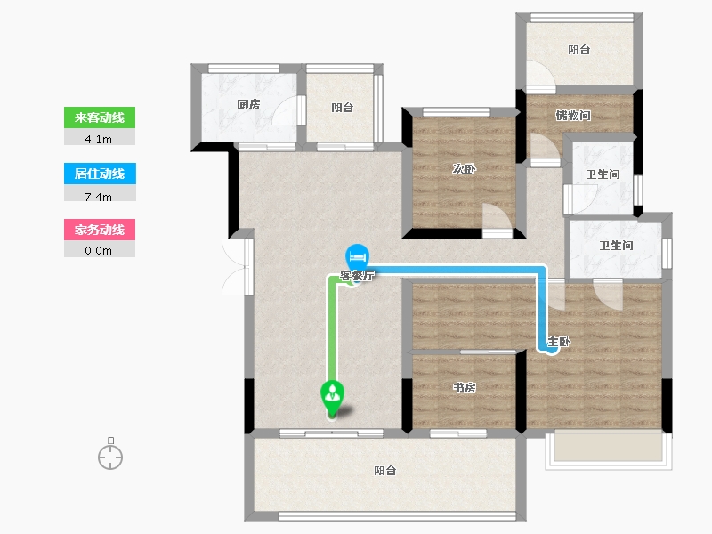 贵州省-遵义市-中建幸福家园-120.00-户型库-动静线