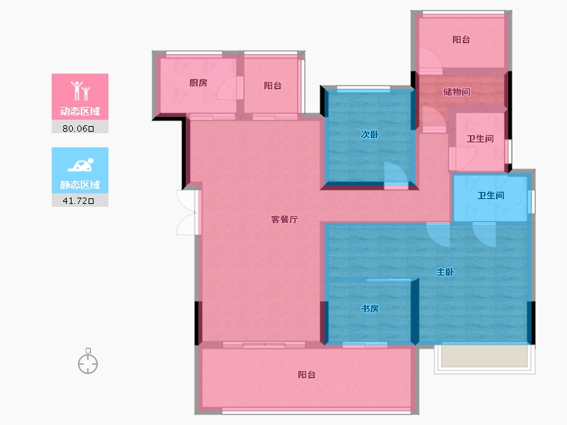 贵州省-遵义市-中建幸福家园-120.00-户型库-动静分区