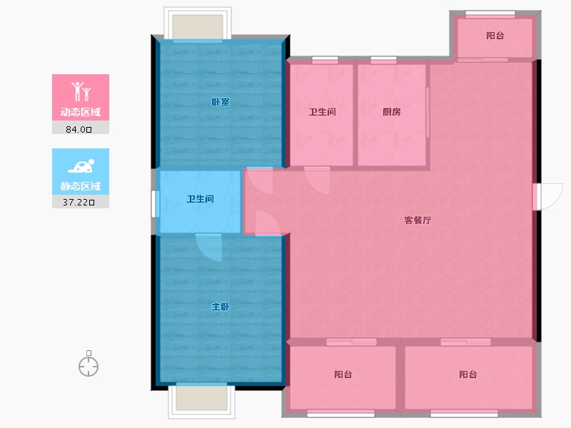 湖北省-十堰市-百强中心花园-111.02-户型库-动静分区