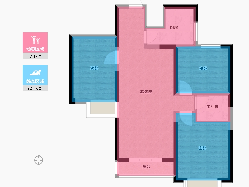 云南省-昆明市-中建龙熙壹号-73.17-户型库-动静分区