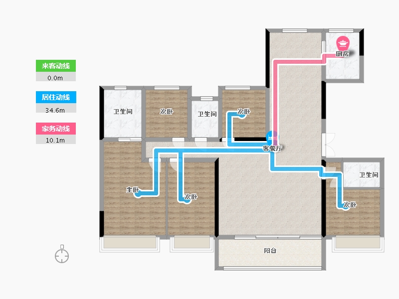 河南省-洛阳市-宜阳银润中央广场-173.60-户型库-动静线