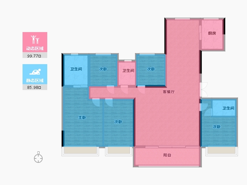 河南省-洛阳市-宜阳银润中央广场-173.60-户型库-动静分区