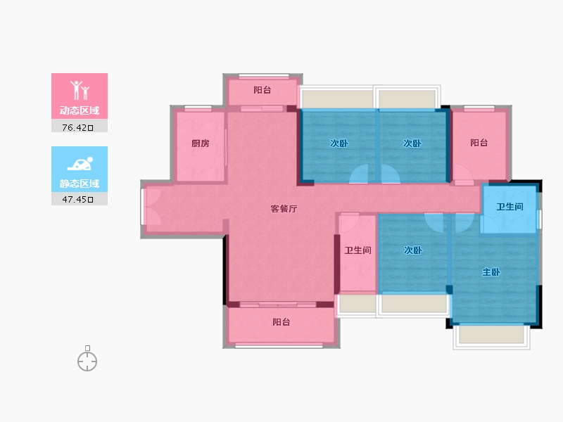 湖南省-郴州市-安仁县仁城花苑-113.47-户型库-动静分区