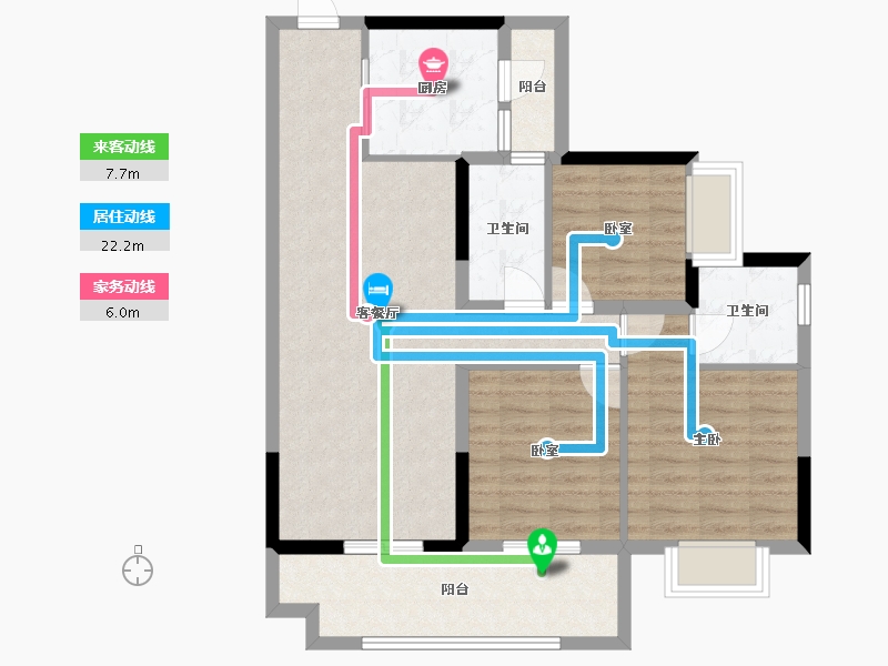 广东省-韶关市-天悦湾花园-84.80-户型库-动静线