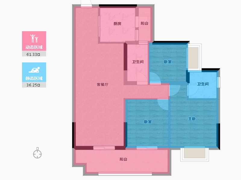 广东省-韶关市-天悦湾花园-84.80-户型库-动静分区