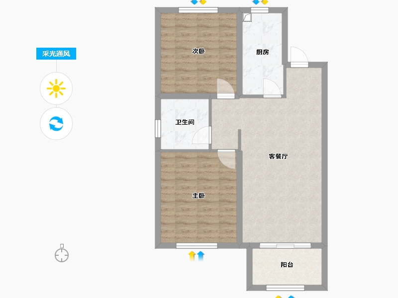 上海-上海市-云湖漫城-70.00-户型库-采光通风