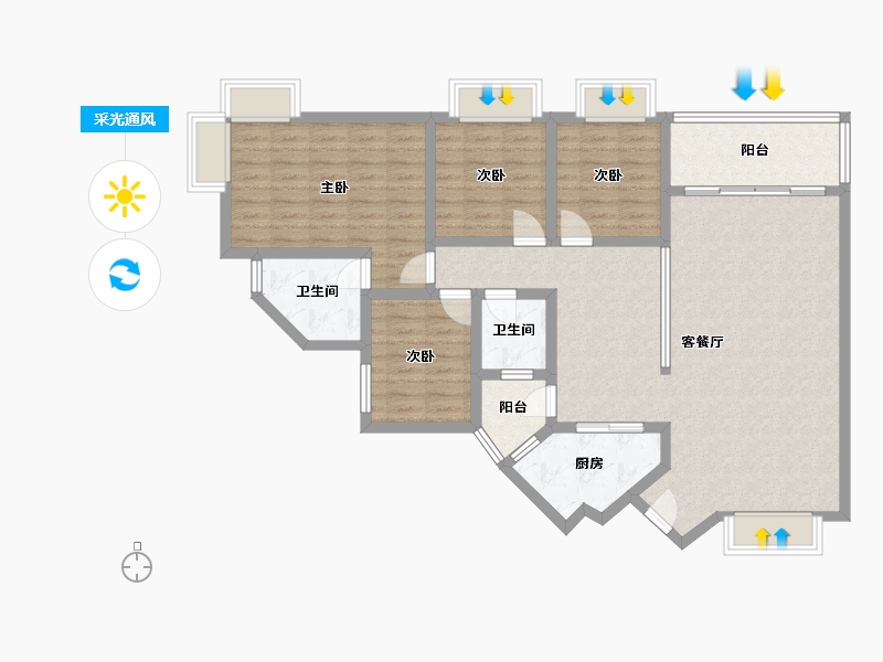 广东省-深圳市-风采轩-140.00-户型库-采光通风