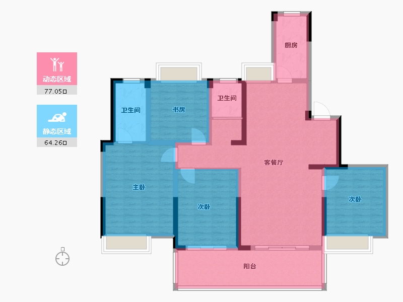 湖北省-黄石市-阳新铜锣湾广场-127.00-户型库-动静分区