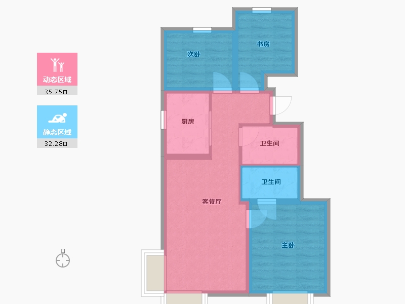 北京-北京市-和悦春风-68.80-户型库-动静分区