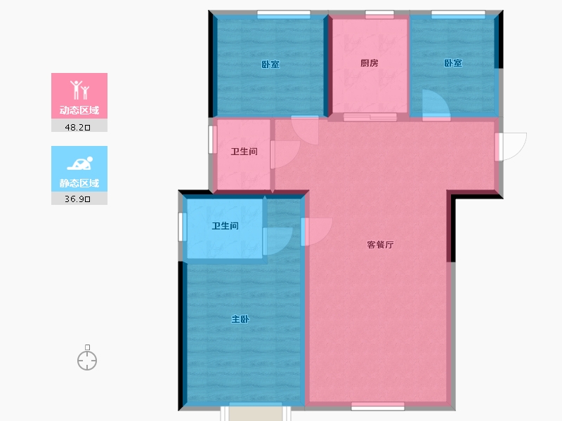 新疆维吾尔自治区-乌鲁木齐市-秦基澜城-92.00-户型库-动静分区