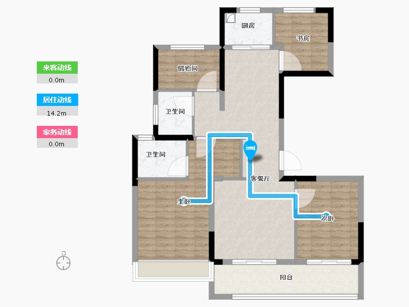 浙江省-温州市-中梁峰荟之光云悦里-101.60-户型库-动静线