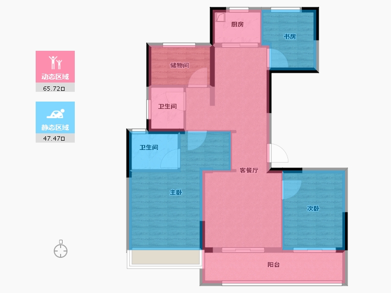 浙江省-温州市-中梁峰荟之光云悦里-101.60-户型库-动静分区