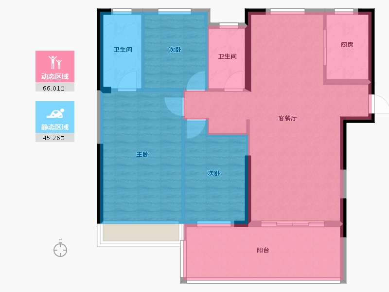 湖北省-仙桃市-朝阳丽景-101.73-户型库-动静分区