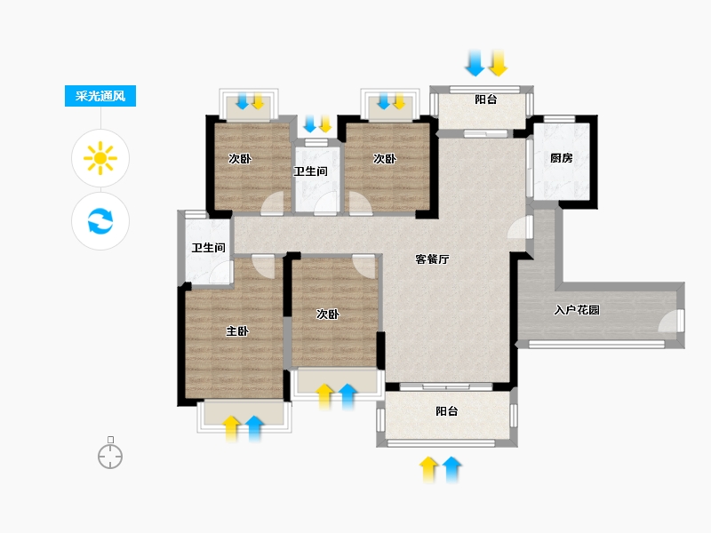 广东省-河源市-中东学府里-105.40-户型库-采光通风