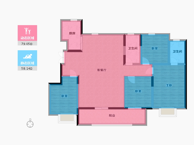 山西省-长治市-融汇中央城-123.44-户型库-动静分区