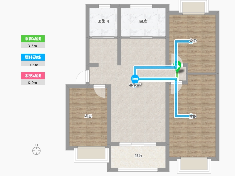 河南省-南阳市-美钻公寓-84.00-户型库-动静线