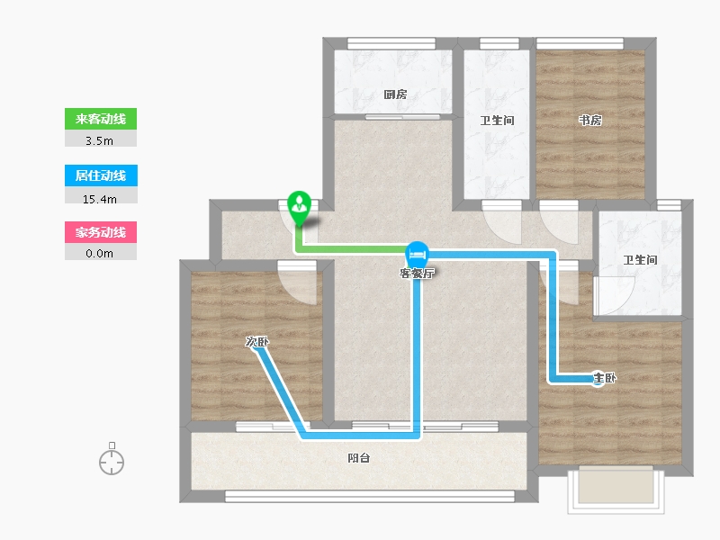 山东省-菏泽市-万城蓝钻庄园-83.62-户型库-动静线