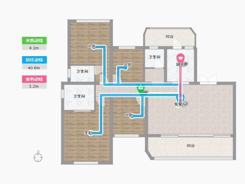 四川省-眉山市-永兴铂金云廷-126.24-户型库-动静线