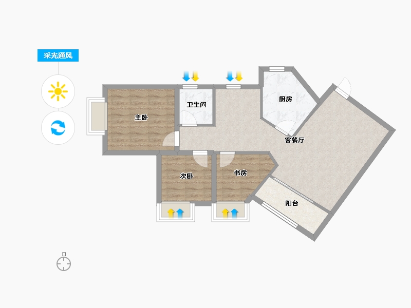 广东省-深圳市-骏皇名居-71.16-户型库-采光通风