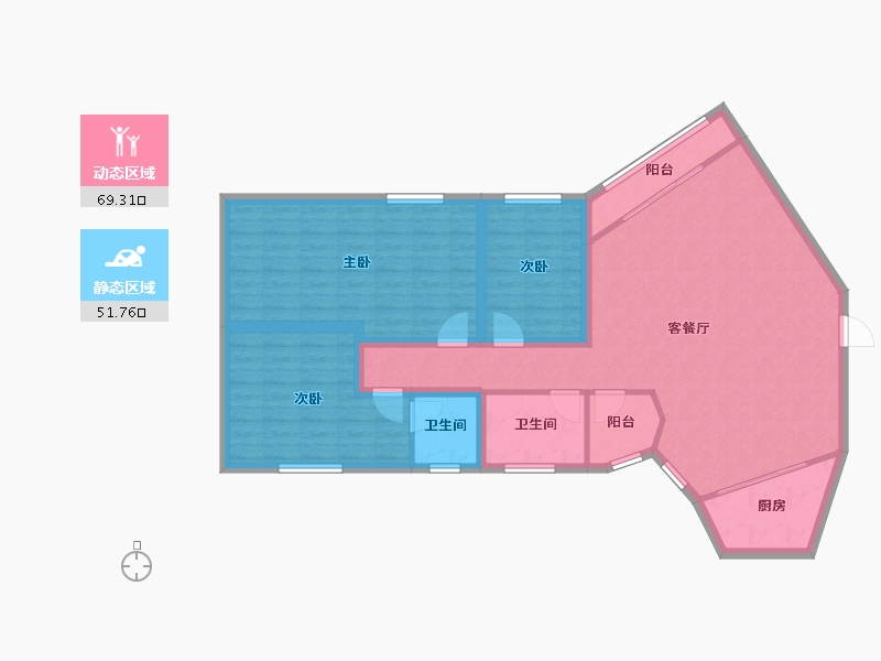 广东省-深圳市-赛格绿茵阁-109.27-户型库-动静分区