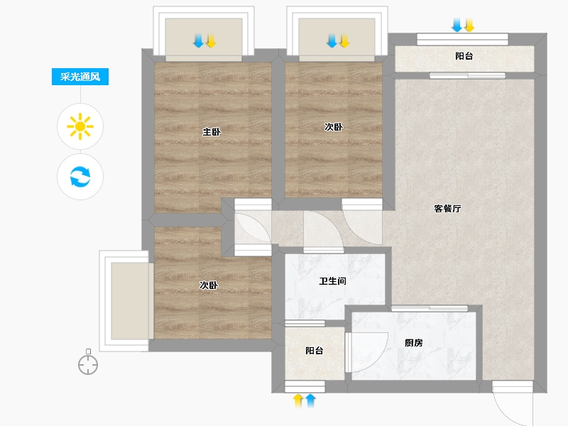 广东省-深圳市-京基滨河时代广场-42.01-户型库-采光通风