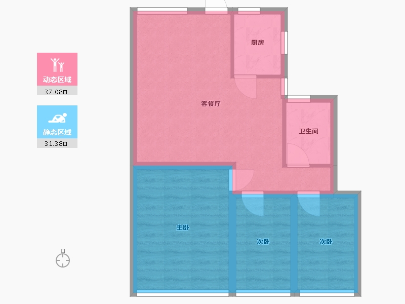 广东省-深圳市-南天二花园-60.80-户型库-动静分区