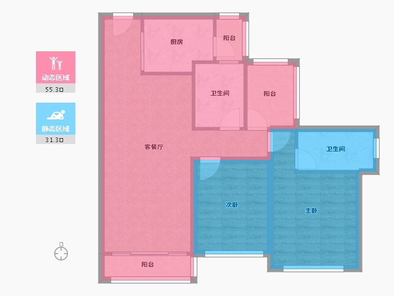 广东省-深圳市-香江东苑-77.31-户型库-动静分区