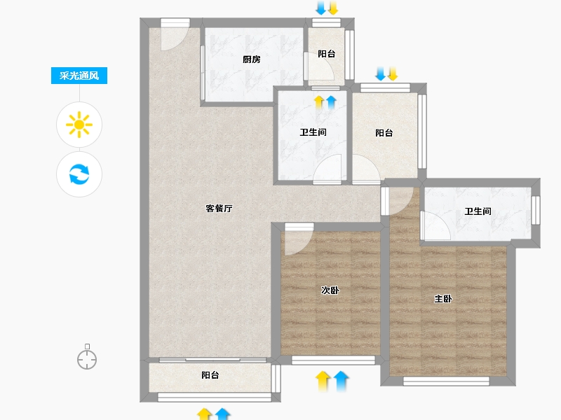 广东省-深圳市-香江东苑-77.31-户型库-采光通风