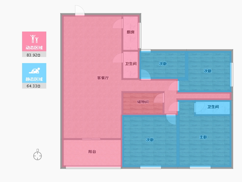 广东省-深圳市-玮鹏花园-133.30-户型库-动静分区