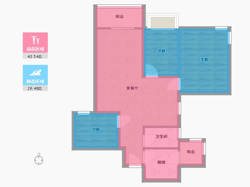 广东省-深圳市-宣嘉华庭-61.64-户型库-动静分区