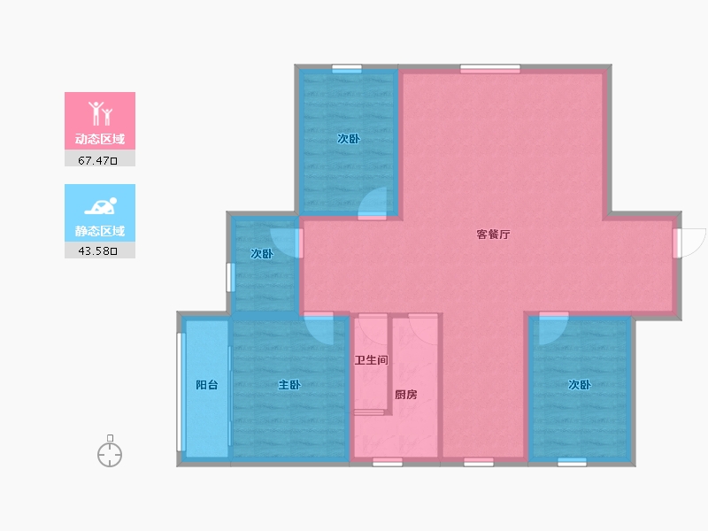 广东省-深圳市-福源大厦-100.02-户型库-动静分区