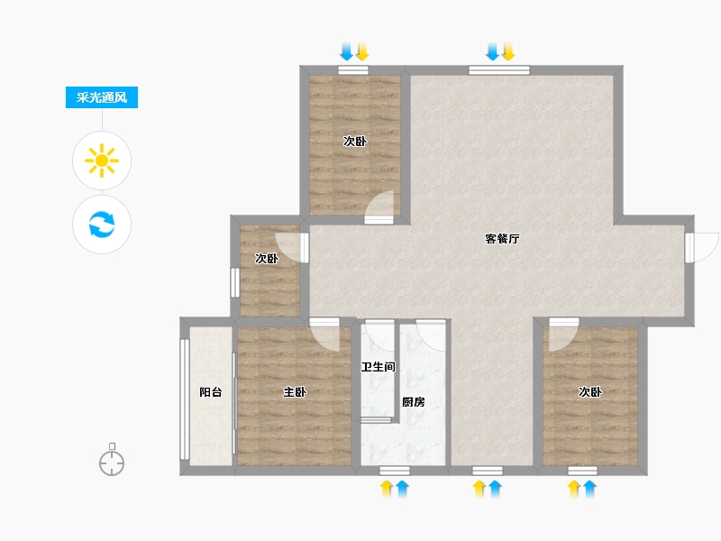 广东省-深圳市-福源大厦-100.02-户型库-采光通风