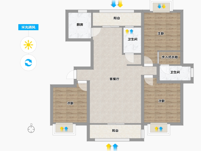 广东省-深圳市-裕林花园-91.59-户型库-采光通风