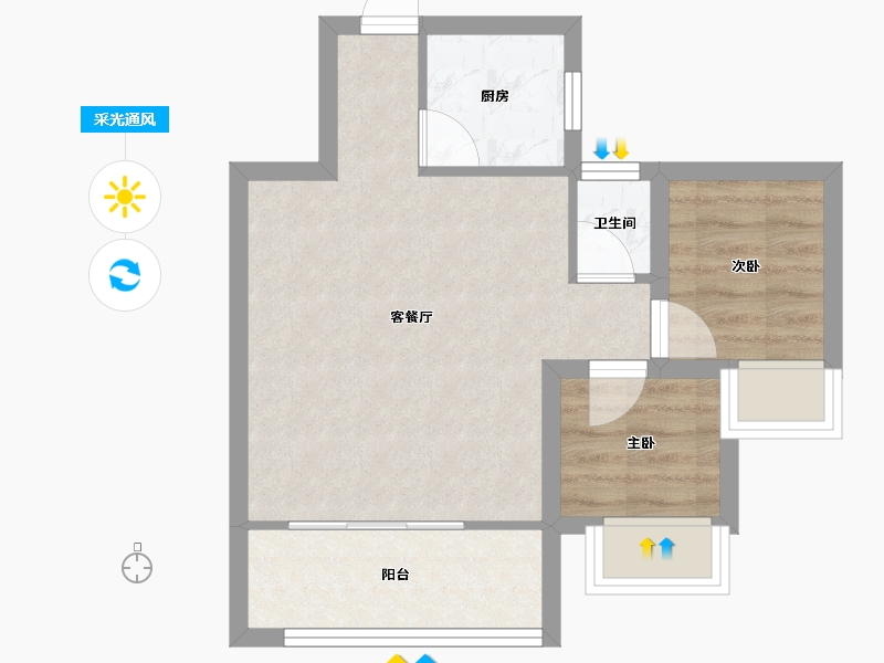 广东省-深圳市-香蜜湖豪庭-45.06-户型库-采光通风