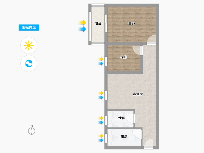 广东省-深圳市-彩天名苑-50.81-户型库-采光通风