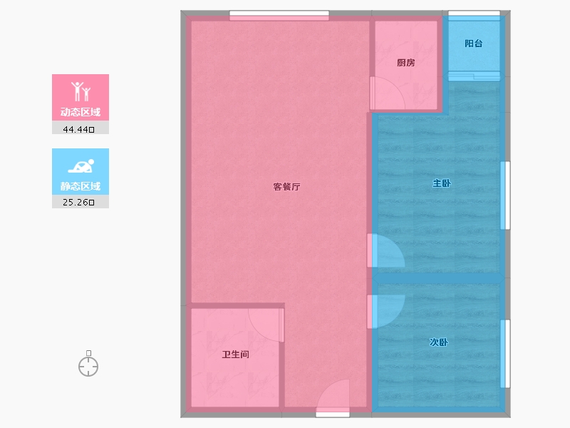 广东省-深圳市-橄榄鹏苑-62.65-户型库-动静分区