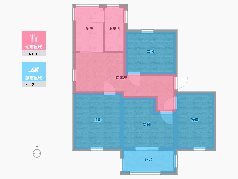 广东省-深圳市-竹园小区(南区)-59.85-户型库-动静分区