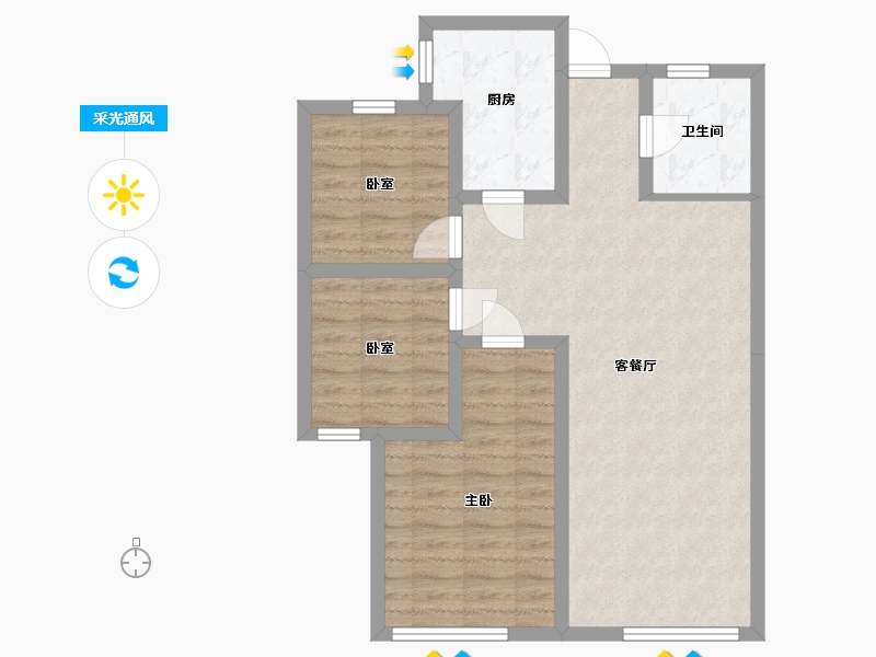 山东省-青岛市-华新园 宸府-100.00-户型库-采光通风