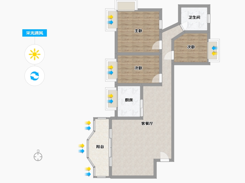 广东省-深圳市-宝瑞轩-83.92-户型库-采光通风