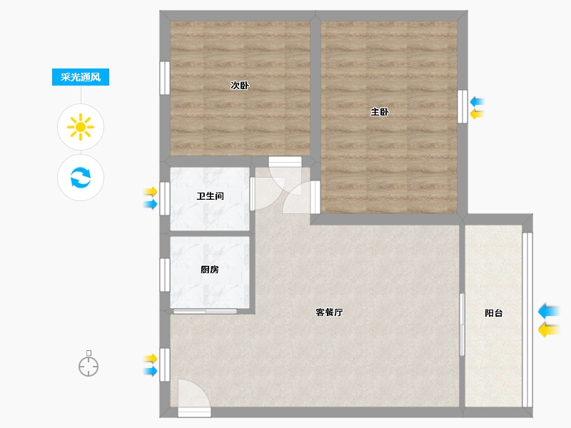 广东省-深圳市-明月花园-66.26-户型库-采光通风